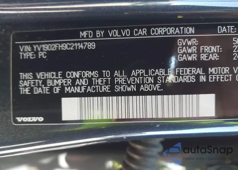 2012 Volvo S60 T6/T6 R-Design из США, поврежденный, VIN YV1902FH9C2114789